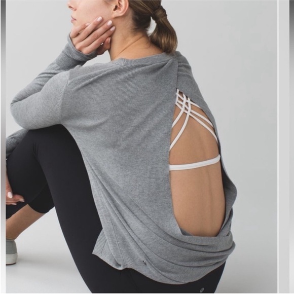 LULULEMON Bring It Backbend Sweater Gray - Picture 2 of 10